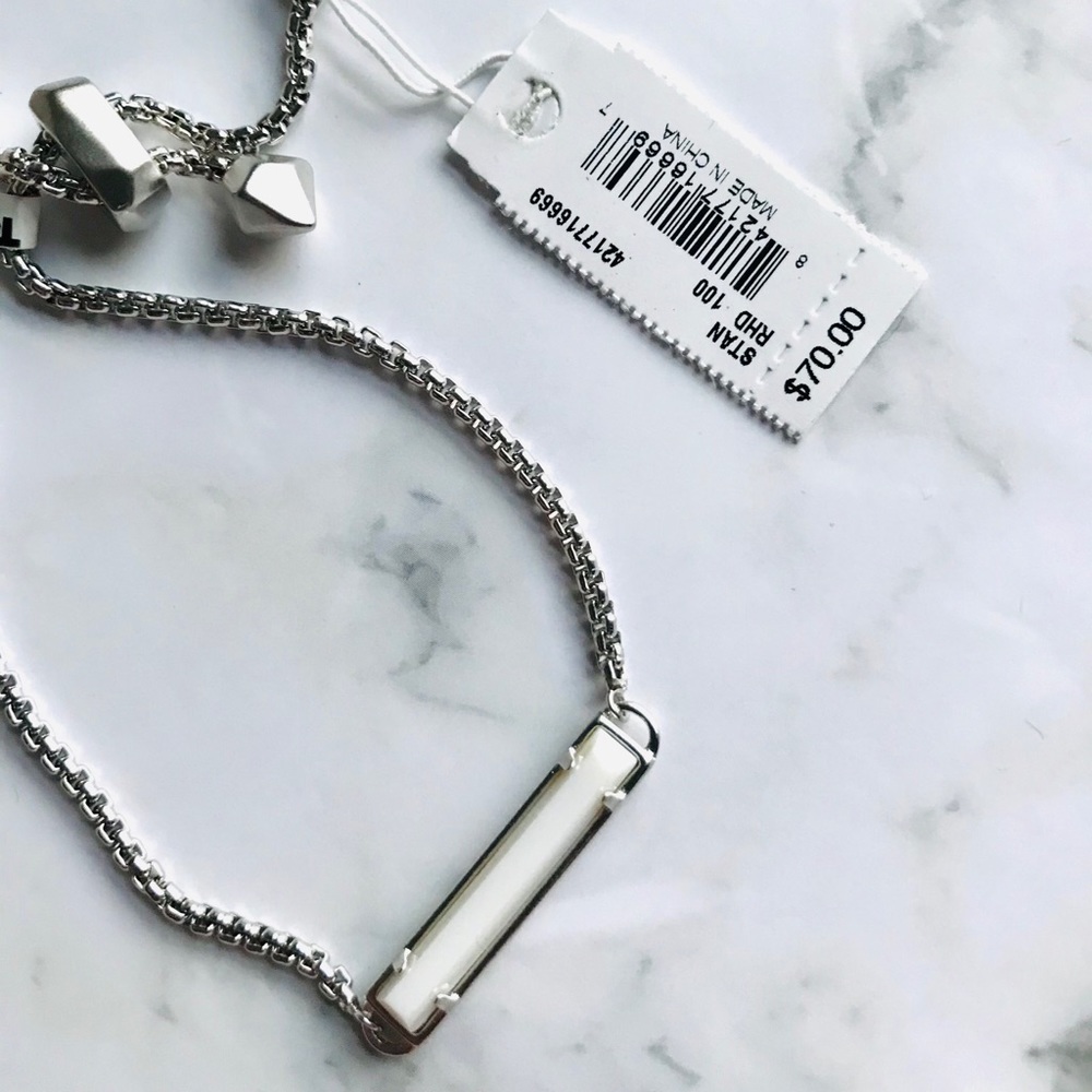 NWT Kendra Scott Stan Bracelet Silver and White